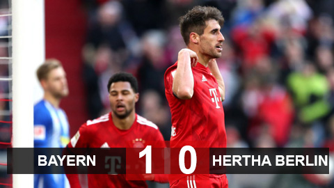 Bayern 1-0 Hertha Berlin: Thắng tối thiểu, Bayern san bằng điểm số với Dortmund