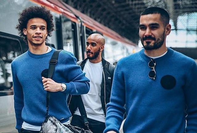 Bộ đôi cầu thủ người Đức, Leroy Sane và Olkay Guendogan rất tự tin trong chuyến đi tới London