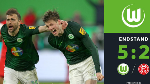 Vòng 26 Bundesliga: Wolfsburg thắng tưng bừng, Leipzig củng cố vị trí thứ 3