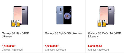 Galaxy S7, Galaxy S7 Edge, Galaxy S8 giảm giá rất mạnh về mốc 3 triệu Gia-s8