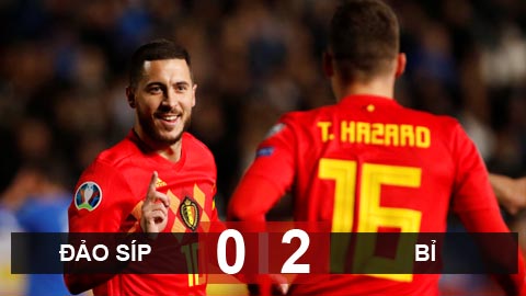 Đảo Síp 0-2 Bỉ: Anh em Hazard tỏa sáng, Quỷ đỏ giành 3 điểm sau 8 phút