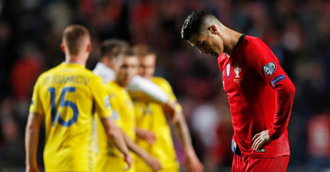 Ronaldo bất lực trong trận bị Ukraine cầm hòa 0-0