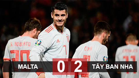 Malta 0-2 Tây Ban Nha: Morata lập cú đúp, Bò tót vững ngôi đầu