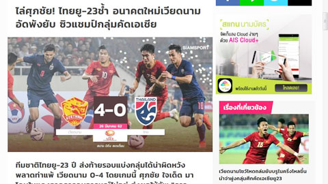 Báo Thái Lan cay đắng với thất bại của đội nhà