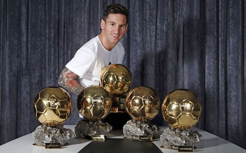 Messi đang giữ kỷ lục 5 lần giành Quả bóng vàng