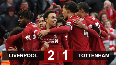Liverpool 2-1 Tottenham: The Kop đòi lại ngôi đầu của Man City
