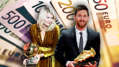 Thu nhập của Messi gấp 325 lần đương kim Quả bóng Vàng nữ