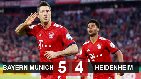 Bayern Munich 5-4 Heidenheim: Lewandowski đưa Bayern vào bán kết cúp Quốc gia
