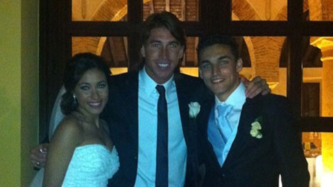 Ramos làm phù rể trong ngày cưới của Navas