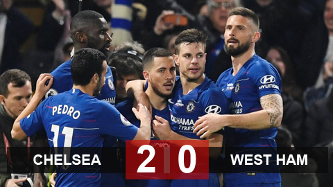 Chelsea 2-0 West Ham: Chelsea vươn lên thứ 3