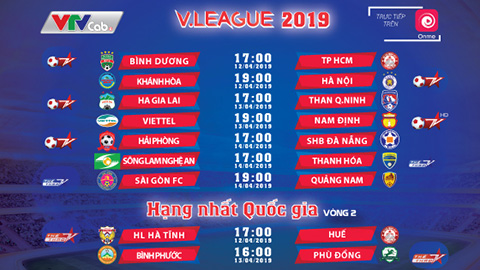 Vòng 5 V.League tiếp tục sôi động trên VTVcab và Onme