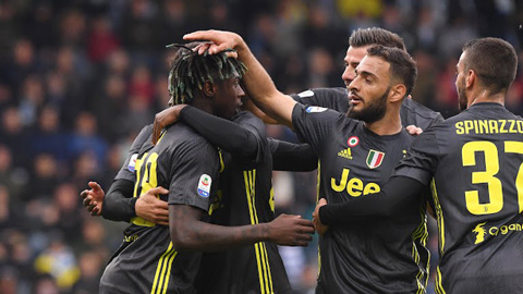 Juventus sớm có bàn mở tỷ số do công của Moise Kean