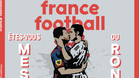 Messi và Ronaldo hôn nhau: \