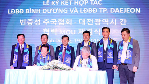 Bình Dương hợp tác với Daejeon để phát triển bóng đá