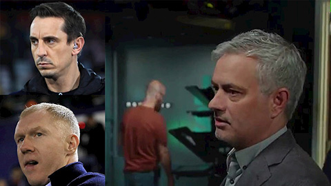 Mourinho móc mỉa Neville, Scholes ngay trên truyền hình
