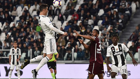Ronaldo ghi bàn thứ 100 bằng đầu cứu thua cho Juventus