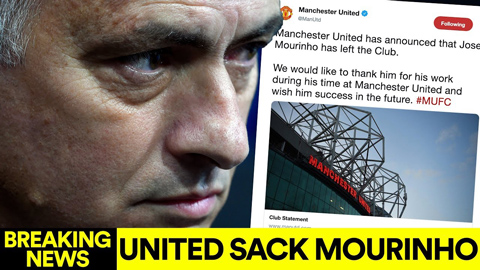 Mourinho bị sa thải sau chuỗi thành tích tồi tệ