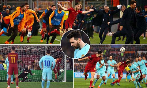 Barca từng gục ngã trước Roma ở tứ kết Champions League 2017/18