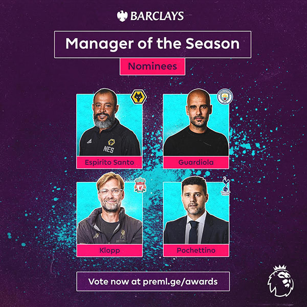 4 ứng viên cho danh hiệu HLV xuất sắc nhất Premier League 2018/19