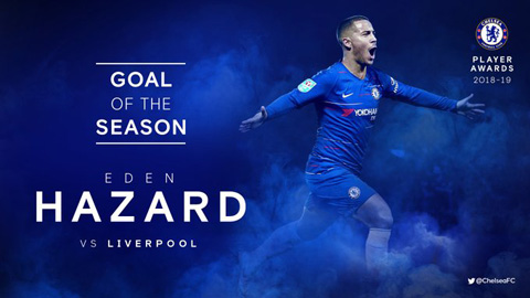 Hazard nhận hat-trick danh hiệu cá nhân