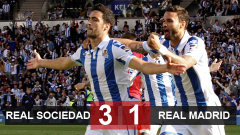 Sociedad 3-1 Real: Thua ngược, Real hết cơ hội giành ngôi Á quân