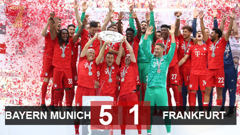 Bayern Munich 5-1 Frankfurt: Bayern Munich vô địch Bundesliga