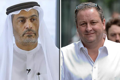 Tỷ phú Sheikh Khaled (trái) sắp trở thành ông chủ mới của Newcastle sau khi mua lại từ tay Mike Ashley (phải)
