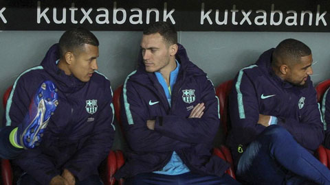 3 cầu thủ chắc chắn rời Barca sau khi hết hạn hợp đồng gồm (trái sang) Murillo, Vermaelen và Boateng