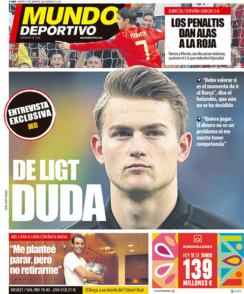 De Ligt được cho là đã đạt thỏa thuận chuyển tới Barca