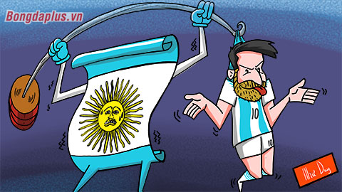 Biếm họa: Argentina gánh không nổi Messi