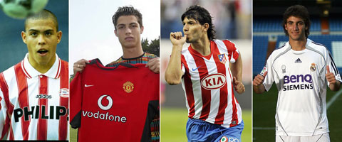 Nhiều ngôi sao từng được mua về với giá khủng như (trái sang) Ronaldo béo, CR7, Aguero hay Higuain nhưng không ai bằng Felix và Mbappe