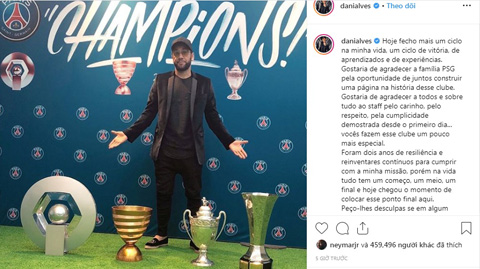 Alves viết tâm thư chia tay PSG sau 2 năm gắn bó