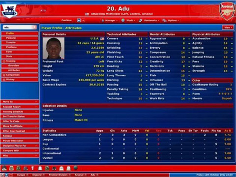 Adu là một lựa chọn hoàn hảo trong game Football Manager