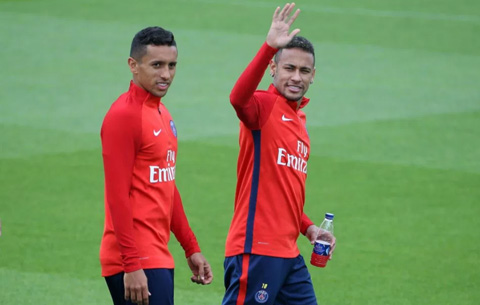 Marquinhos (trái) tin rằng việc Neymar chia tay PSG chỉ là vấn đề thời gian