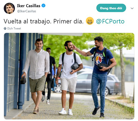 Casillas trong buổi đầu tiên tập trung toàn đội Porto chuẩn bị cho mùa giải mới