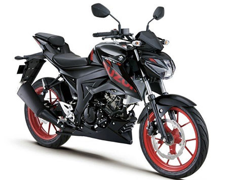 GSX-S150 2020 màu đen với vành màu đỏ