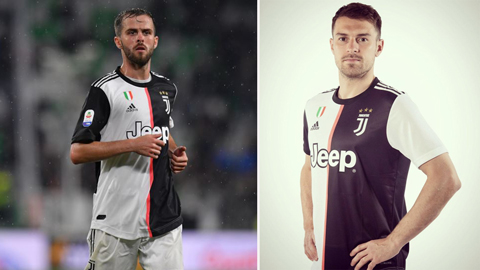 Pjanic (trái) và Ramsey sẽ là xương sống nơi hàng tiền vệ của Juventus mùa tới