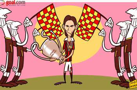 Inzaghi là nỗi ám ảnh với các trọng tài biên