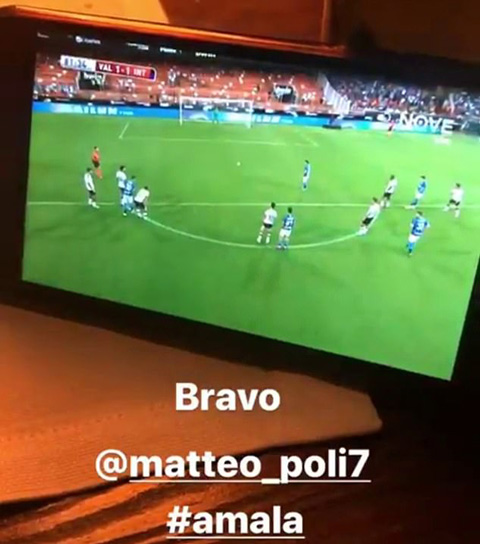 Lukaku đăng ảnh đang theo dõi Inter thi đấu
