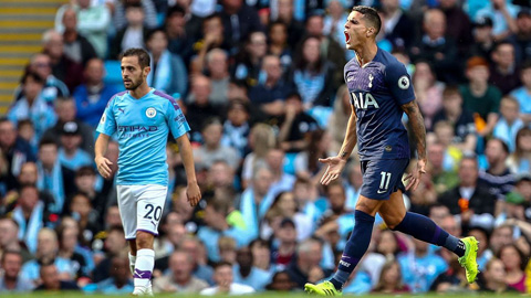 Lamela (phải) ăn mừng bàn thắng gỡ hòa 1-1 cho Tottenham