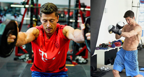 Lewandowski rất tích cực tập thể lực