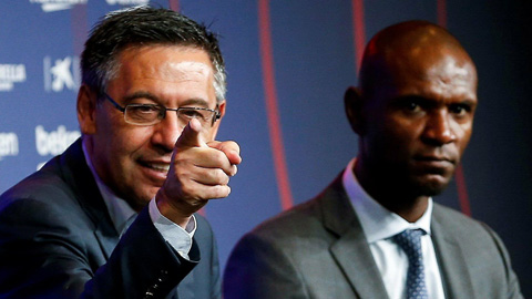Chủ tịch Bartomeu (trái) của Barca được cho là làm rùm beng vụ chiêu mộ Neymar một phần chỉ để chiều lòng Messi