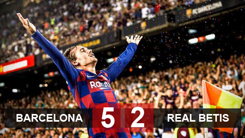Barca 5-2 Real Betis: Griezmann "mở hàng" bằng cú đúp, Barca đại thắng Betis