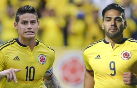 Falcao và James vắng mặt ở lần triệu tập của ĐT Colombia