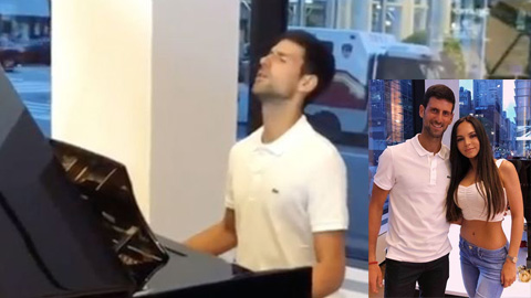 Djokovic nâng trình piano nhờ mỹ nữ dương cầm