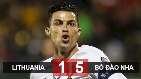 Lithuania 1-5 Bồ Đào Nha: Ronaldo lập poker, BĐB giữ nguyên khoảng cách với Serbia