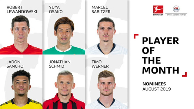 Ứng viên cho danh hiệu Cầu thủ hay nhất Bundesliga tháng 8/2019