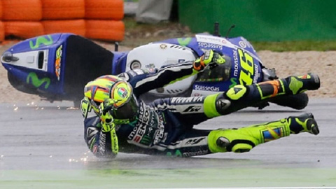 Rossi từng gặp không ít tai nạn trên đường đua