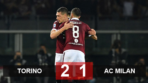 Torino 2-1 AC Milan: Rossoneri nhận thất bại thứ 2 liên tiếp