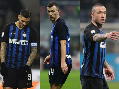 Conte đã mạnh tay đẩy đi những ngôi sao không còn muốn cống hiến như (trái sang) Icardi, Nainggolan và Perisic